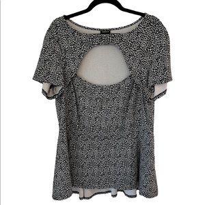 TORRID | Leopard Animal Print Cut Out Blue Short Sleeve Top 2X